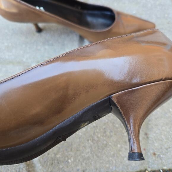 Prada pointed toe heels EU Womens Sz 37.5, ~ US 7.5 In Brown Italy Made - Picture 8 of 16
